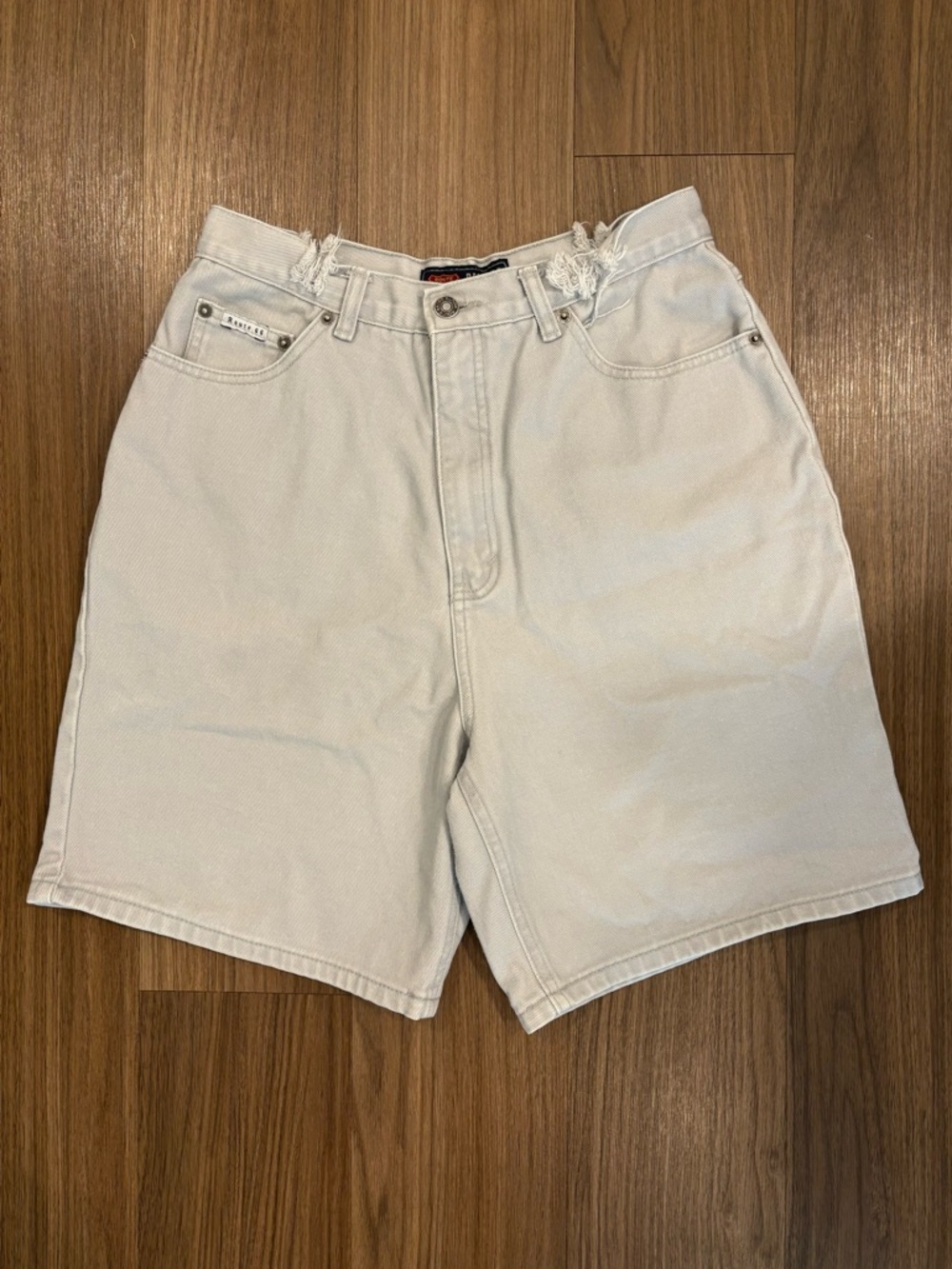 Vintage 90s Route 66 Denim Shorts Distressed High Waist Jorts Y2K size 11/12
